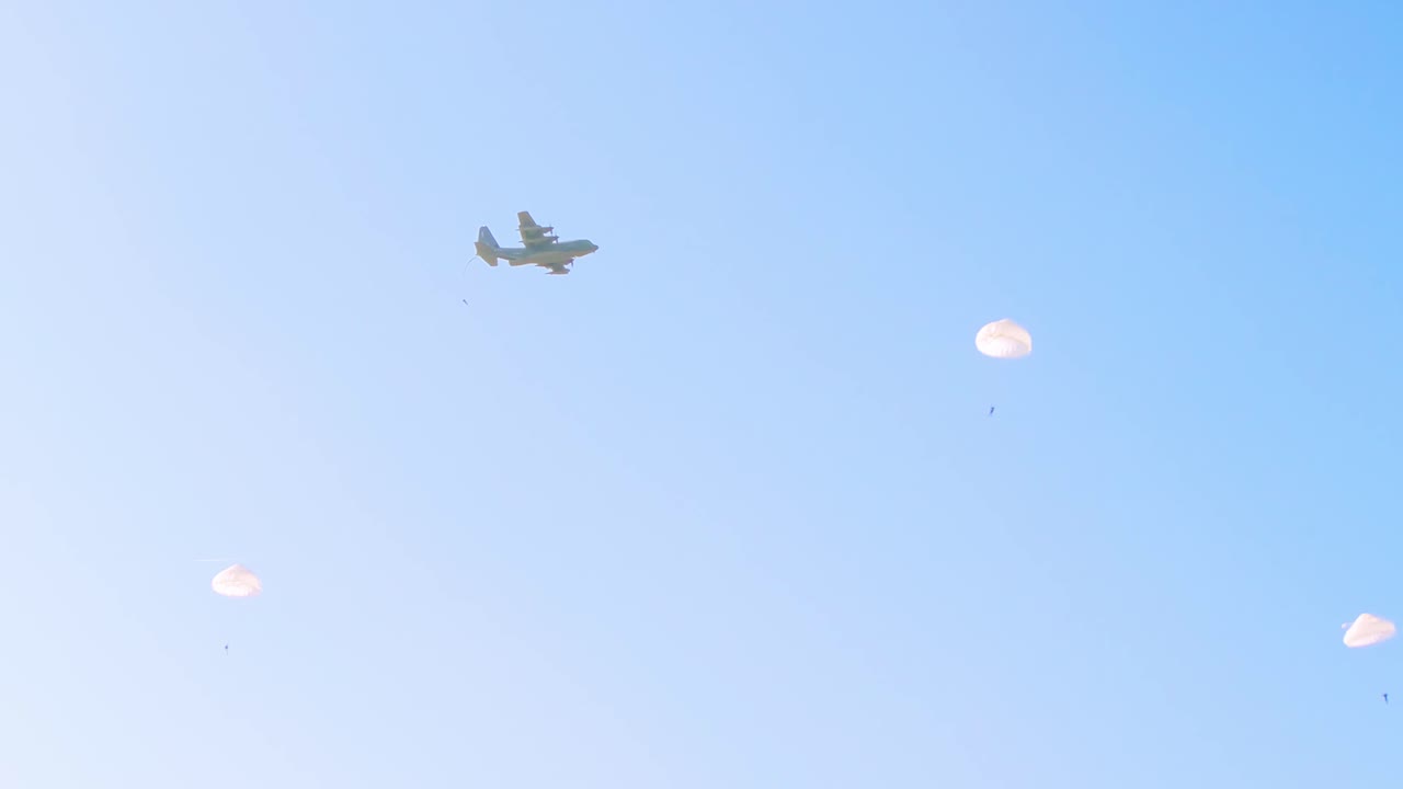 Military Parachuting Operation: Airdrop and Skydiving