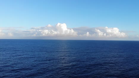 fly over a calm pacific ocean with almost clear skies at sunset