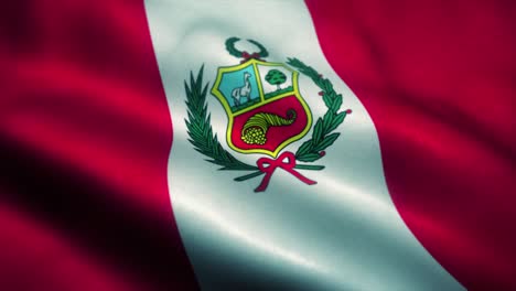 la bandera de perú ondeando en el viento. la bandera nacional de perú. el signo de perú animación de bucle sin costuras. 4k