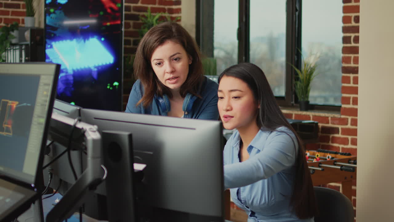 Diverse women brainstorming ideas to develop artistic content