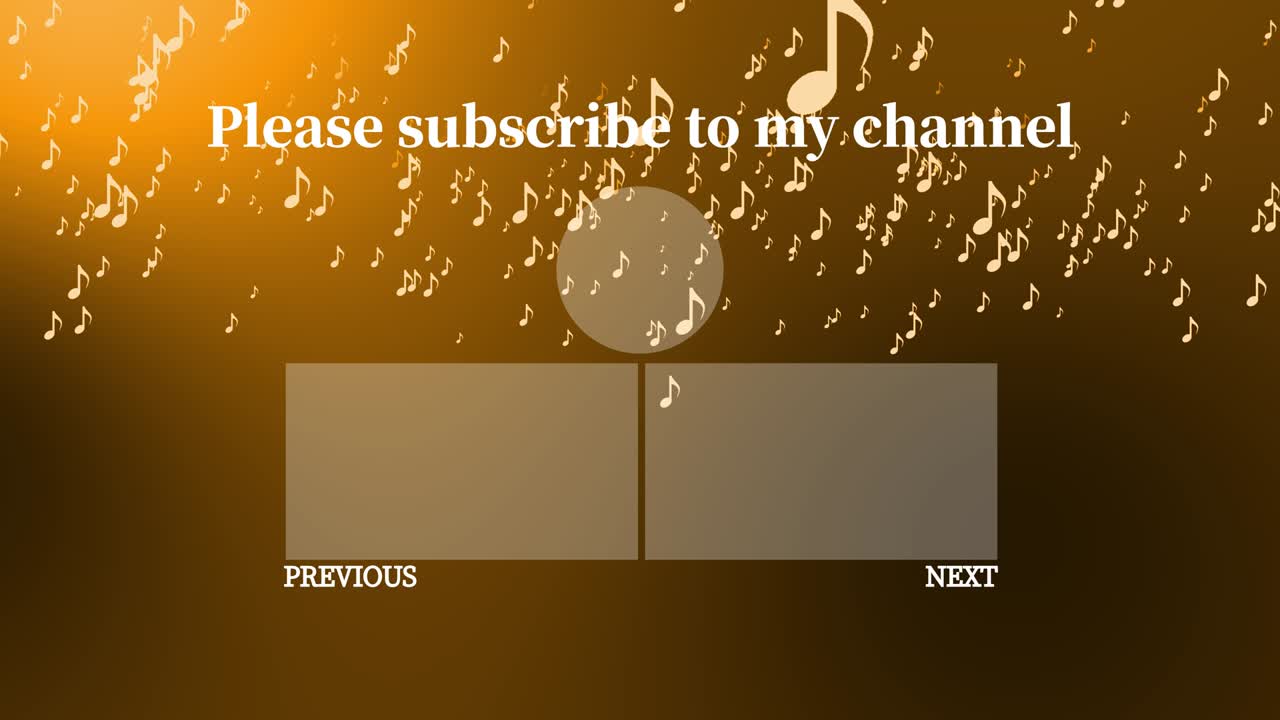 음악적 노트 입자 분류 엔드 카드 엔딩 스크린 모션 그래픽