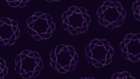 abstract and modern circular purple lines pattern on a black background. the thin lines intersect and flow in various directions, creating a visually striking and artistic composition