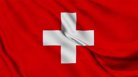 waving flag of switzerland loop animation.