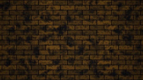 an old and stained dirty looking orange and brown bricked wall background moving from left to right