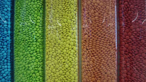 colorful assortment of candies in jars