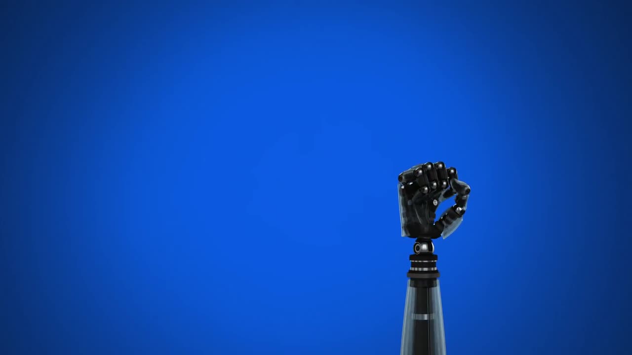 Robot arm on a blue background
