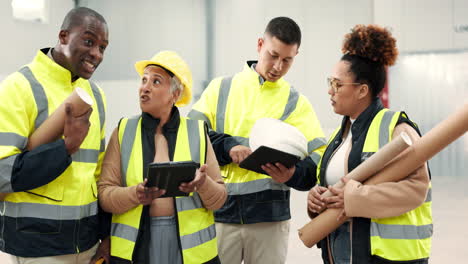 engineer, leader and team discussion