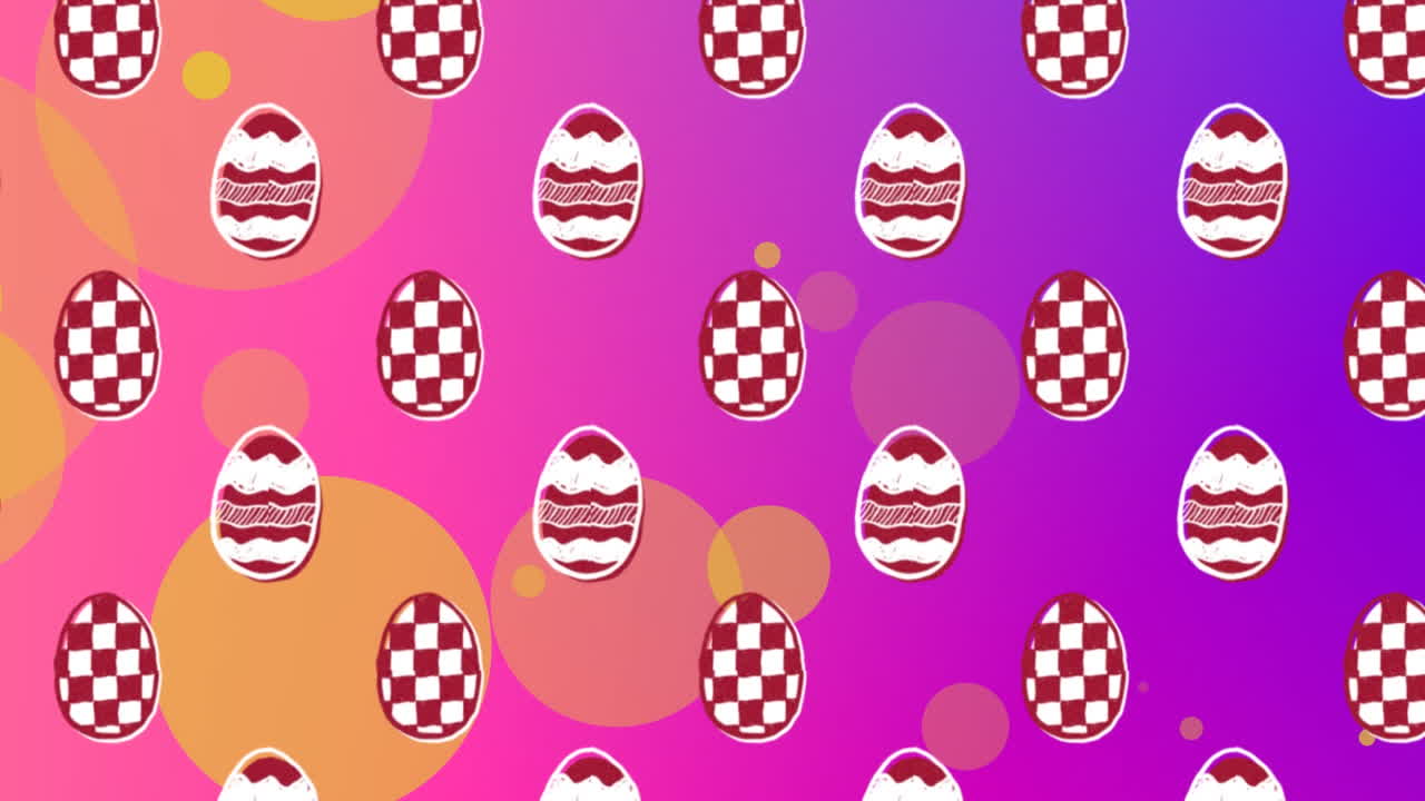 Animation of easter eggs on purple background
