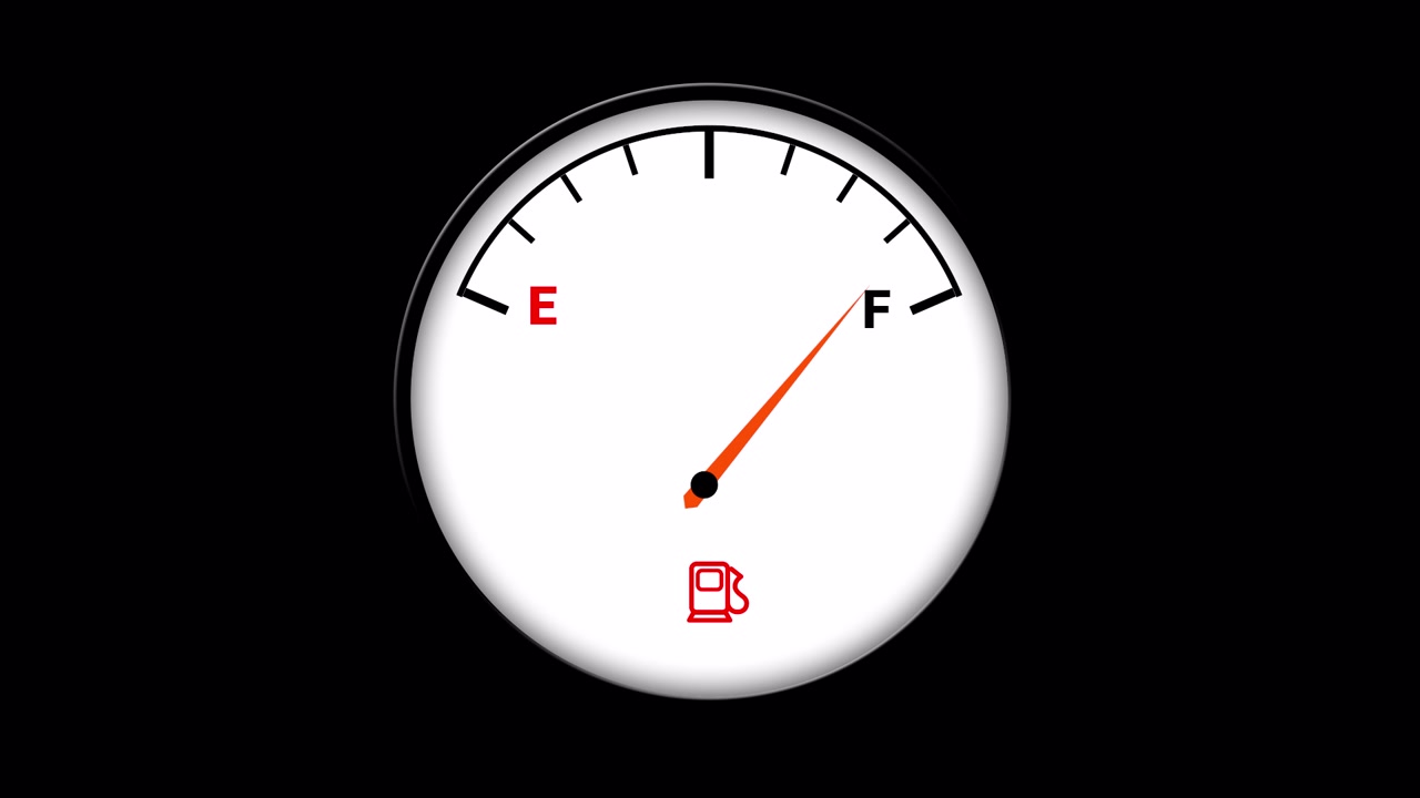 Retro White Fuel Meter Gauge