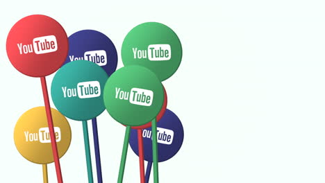 Bewegungssymbole-Des-Sozialen-Netzwerks-YouTube-Auf-Einfachem-Hintergrund