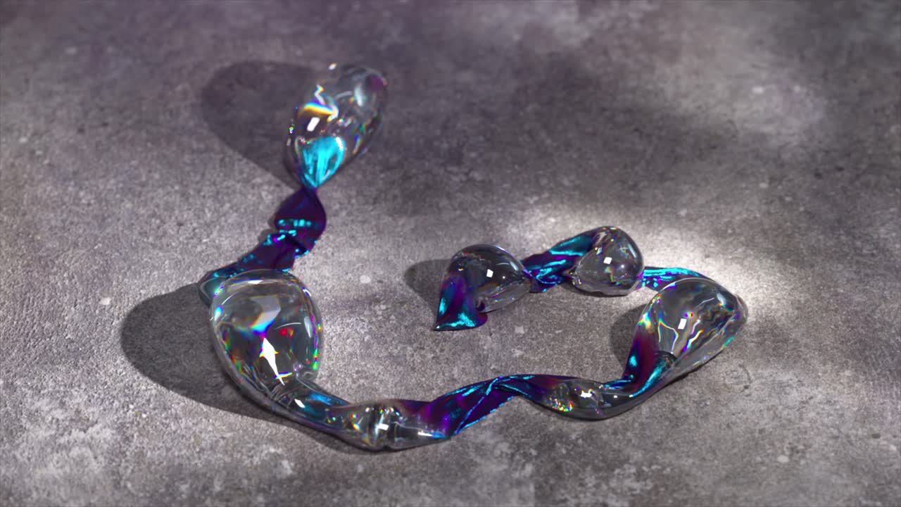 추상적인 iridescent 액체 모양