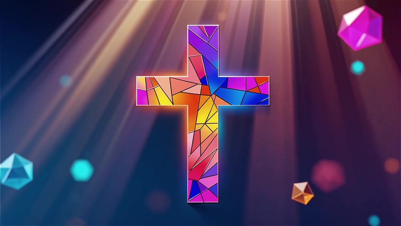 Cruz Cristiana con Luz Celestial, Fondo para Adoración.