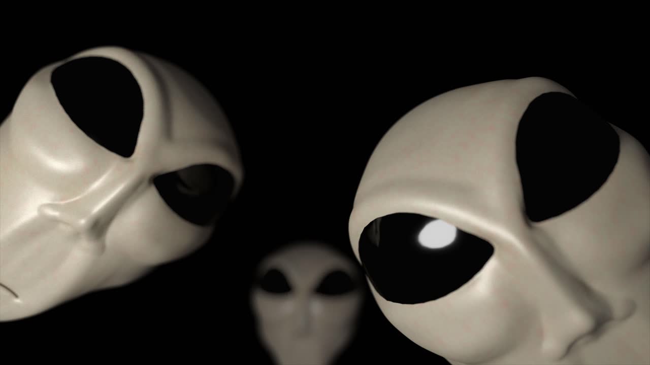 Alien grey heads faces creepy extraterrestrial gray abduction creature ufo 4k