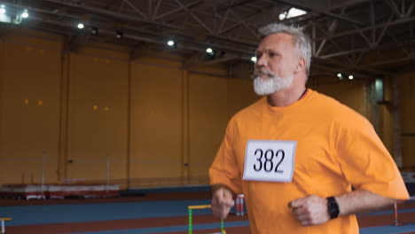 senior man training indoors