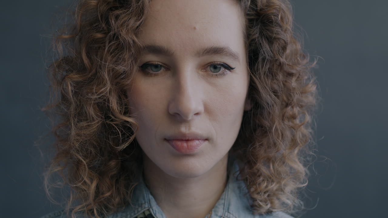 Woman Portrait with Curly Hair