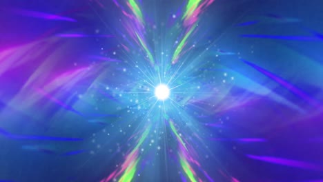 animación del túnel de rayos de luz azul brillante de la transferencia de datos