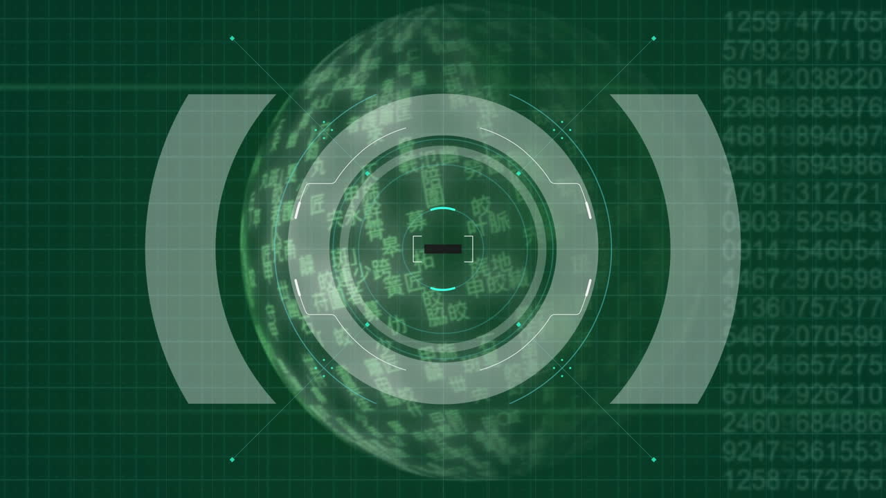 animación de escaneo de alcance y procesamiento de datos en todo el mundo