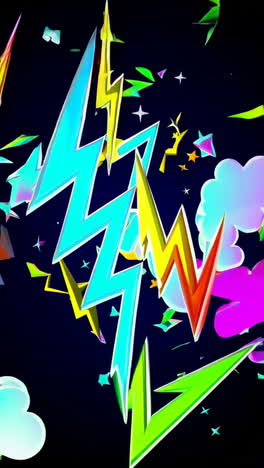 vibrant abstract lightning bolts and stars background