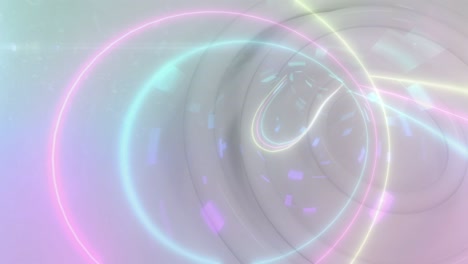 animation of white circles over digital tunnel