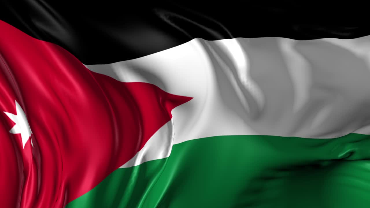 hermosa animación en 3d de la bandera de jordania en modo de bucle