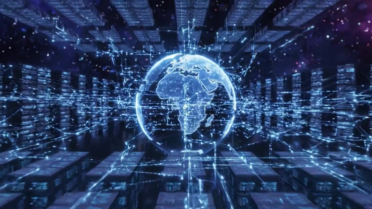 Exploring the Depths of Data: A Journey Through Futuristic Server Rooms to the Expansive Digital Universe of Information and Connectivity