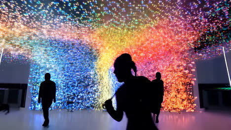 colorful light show art installation