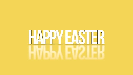 rolling happy easter text on yellow gradient color