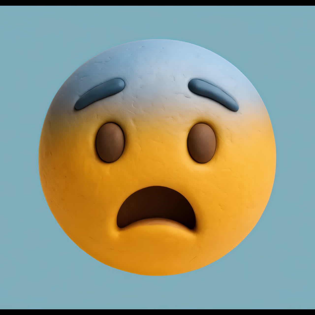 Sad emoji with gradient colors animation isolated asset, transparent 4K video, alpha channel, ProRes