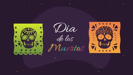 dia de los muertos papel picado ilustración