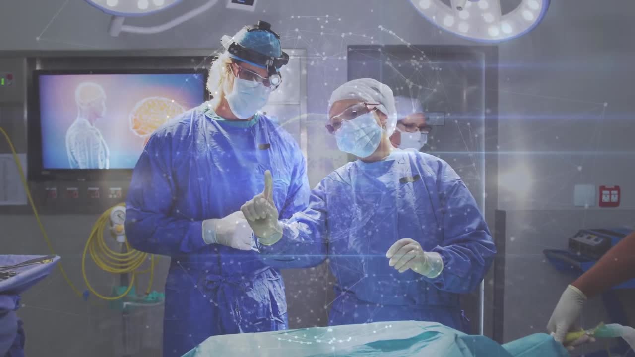 다양한 의사들에 대한 데이터 처리의 애니메이션