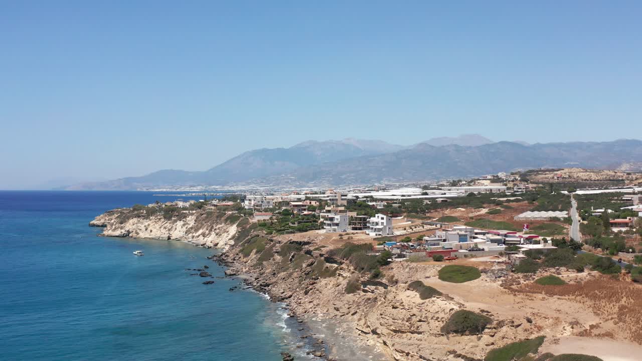 Drone video Greece Crete and Sea few.