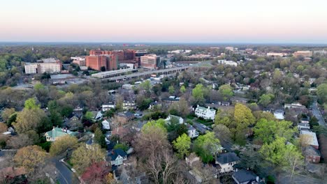 aerial push in to north carolina baptist hospital in winston salem nc, north carolina