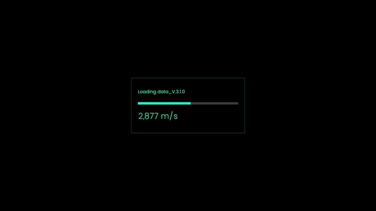 Loading data minimal lines progress bar animation isolated on black background