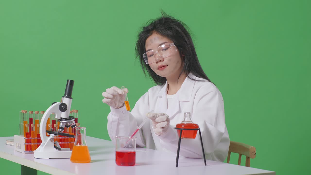 실험을 하는 젊은 여성 과학자