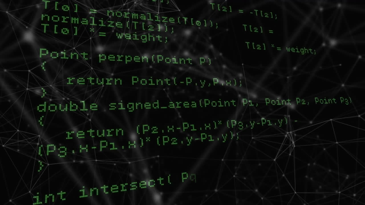 animatie van gegevensverwerking via een netwerk van verbindingen