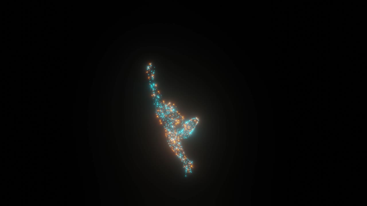 3d 다채로운 입자 만화 캐릭터 웃긴 합 춤