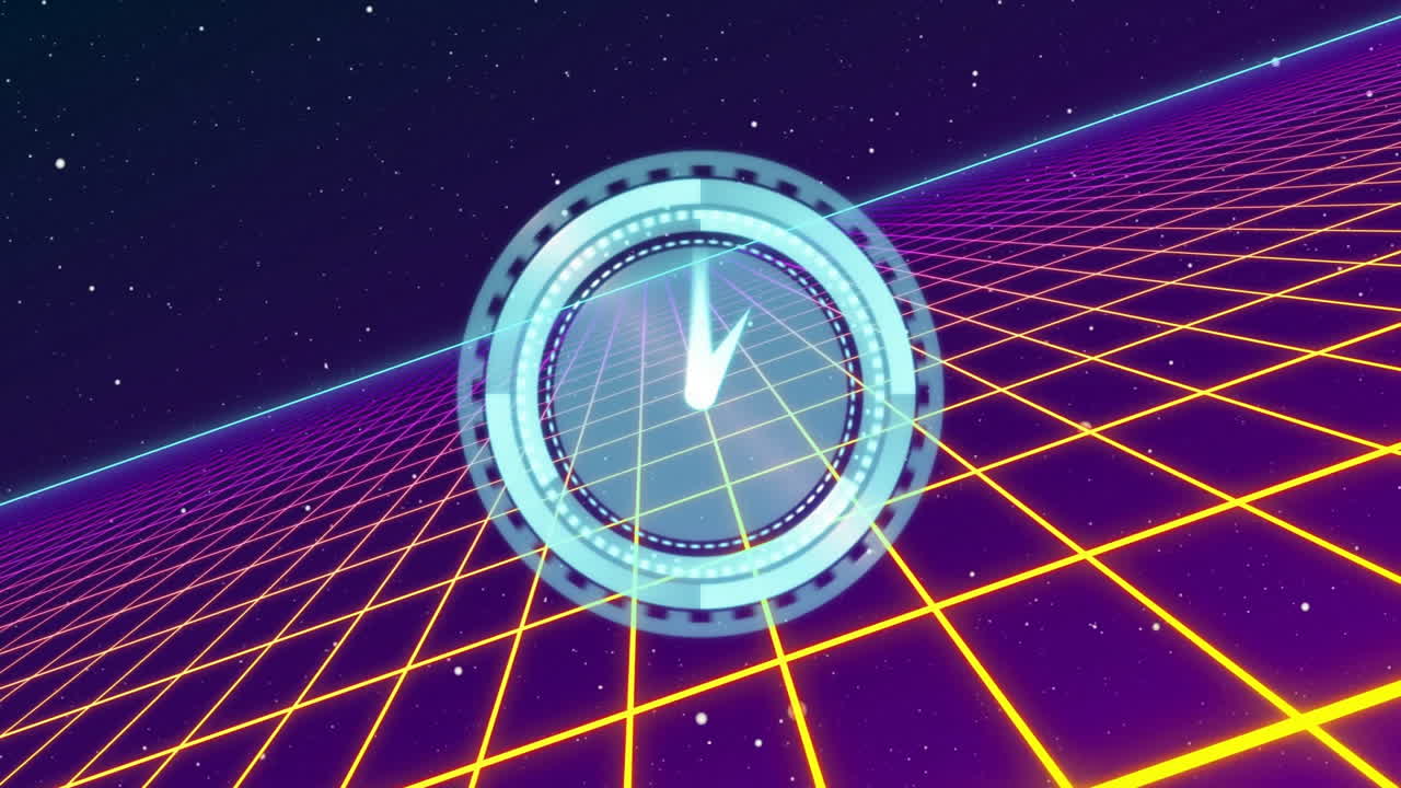 Animazione di orologio che ticchetta su metaverso