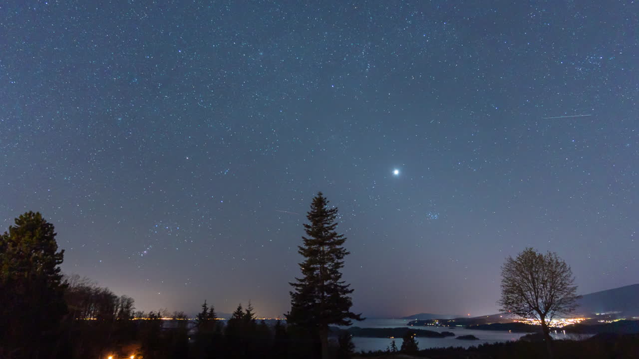 Timelapse astronómico de estrellas nocturnas en una noche despejada