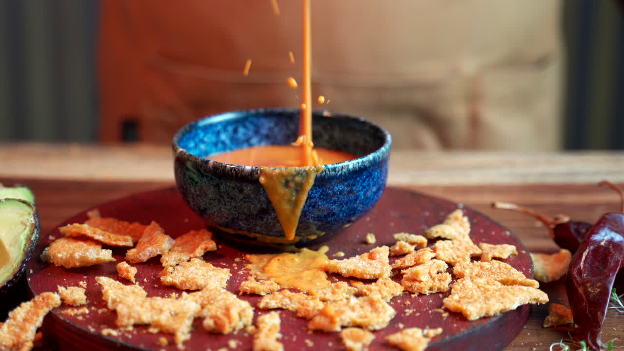 chef drip out overflow pork creme mexican food chicharron