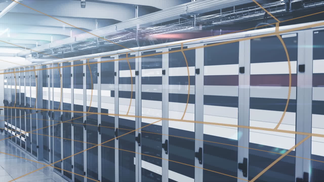 animación del mapa del mundo sobre la sala del servidor