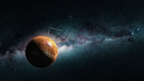 Acercándose-Al-Planeta-Venus-Mostrando-Información-Planetaria-Por-Escrito