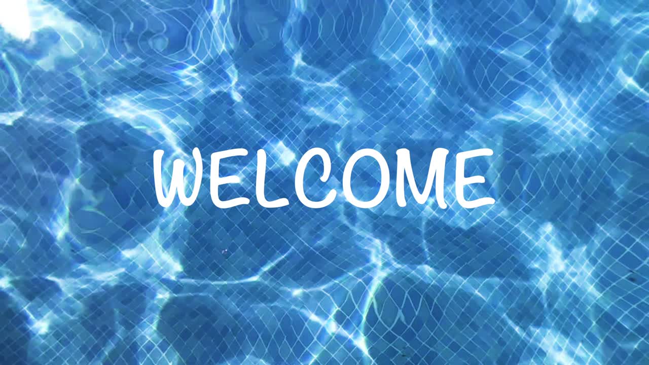 водяная волна в замедленном движении с текстом "добро пожаловать"