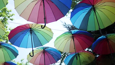 colorful hanging umbrellas