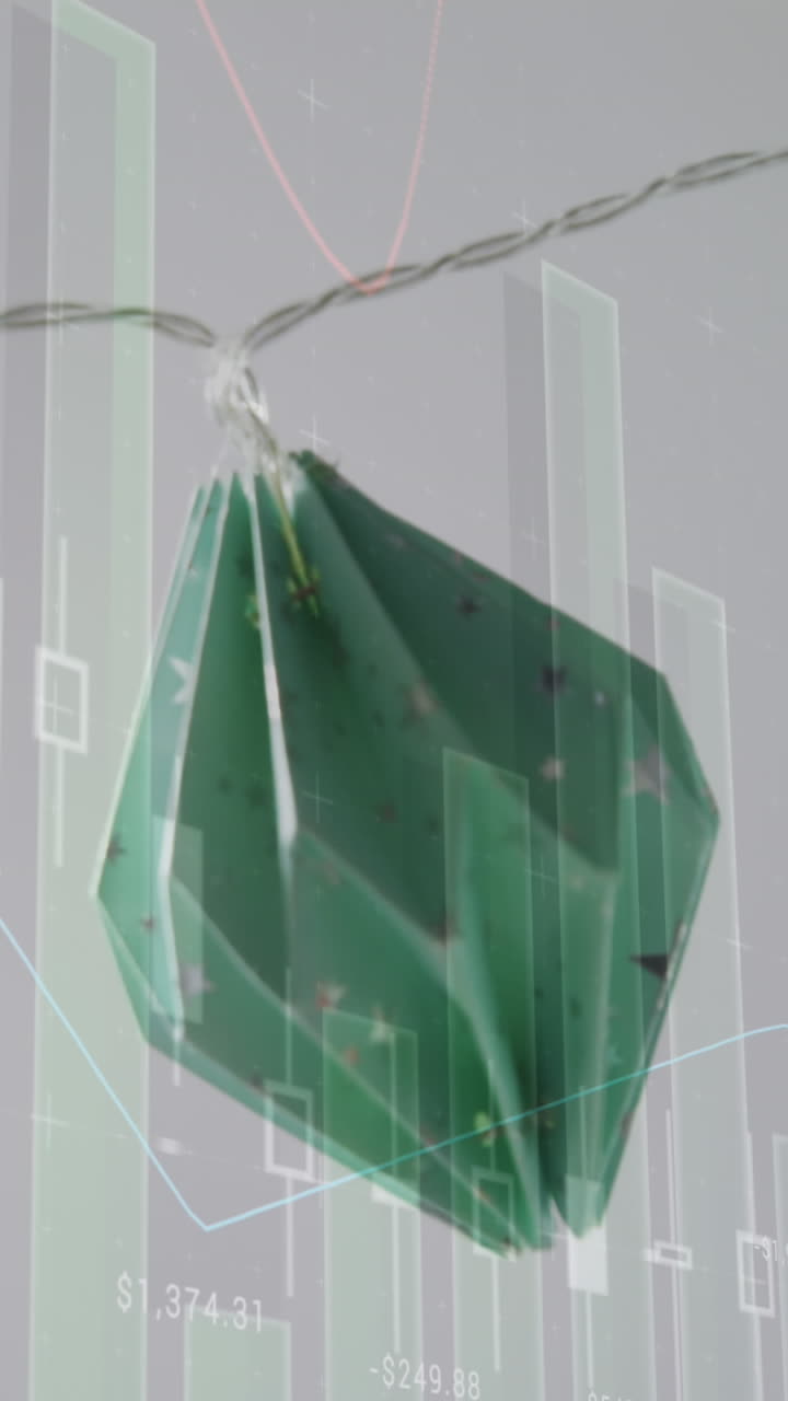 animación del procesamiento de datos financieros a través de luces de hadas