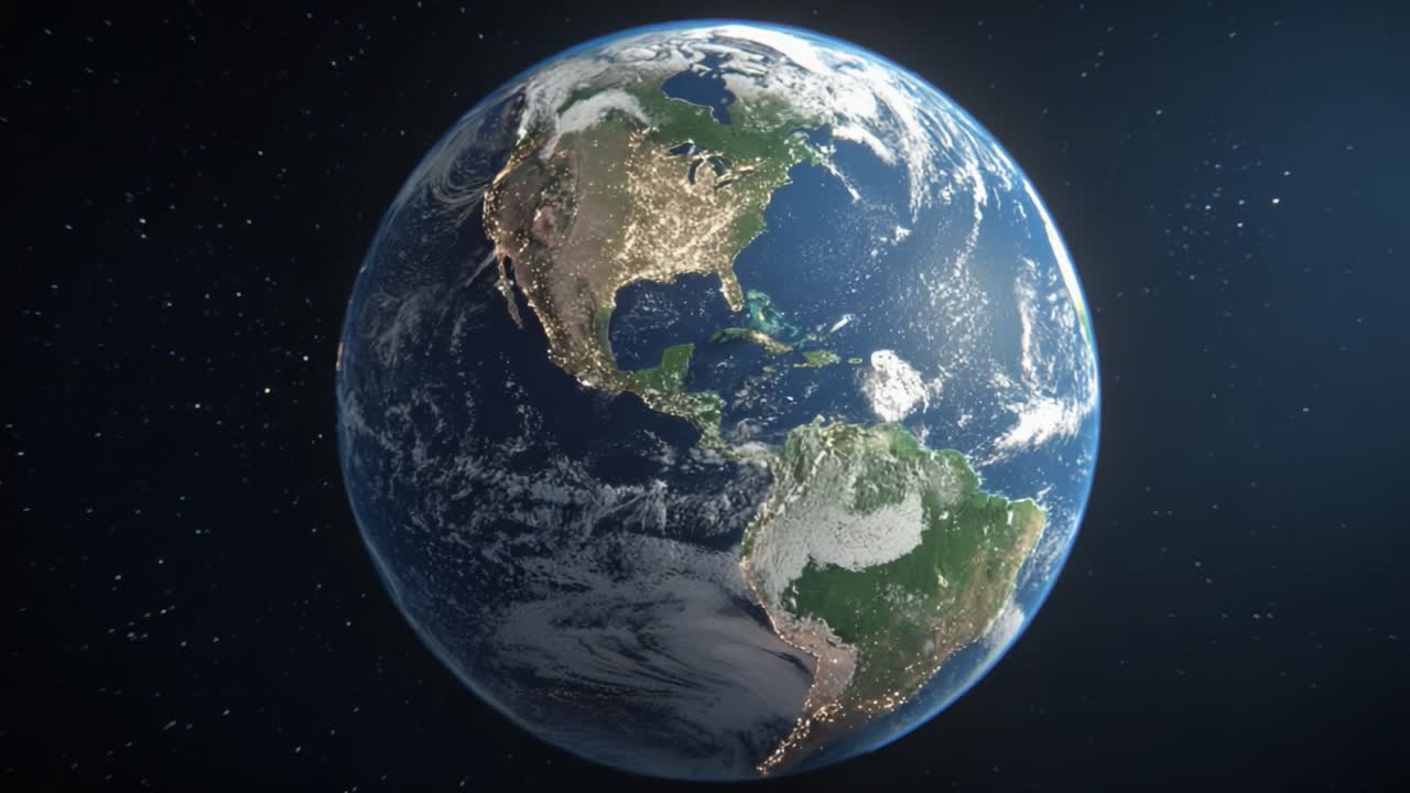 A Stunning Glimpse of Earth from Space: Witness the Beauty of Our Planet with Its Diverse Landscapes and Vibrant Oceans Illuminated by Sunlight