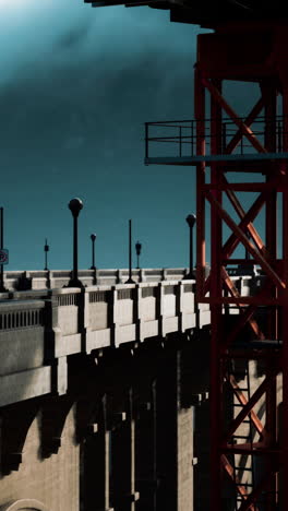 construction crane on a bridge