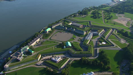ciudadela de la base de instalación militar de quebec en canadá, vista desde el aire