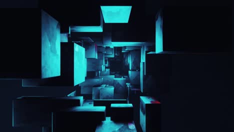 futuristic square tunnel 4k seamless loop motion background