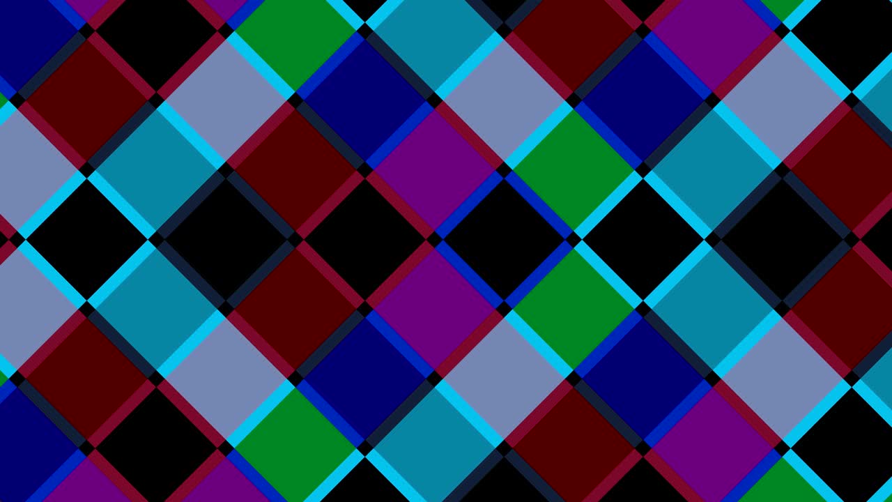 patrón gráfico de video 2d con rombos moviéndose hacia la parte inferior derecha.