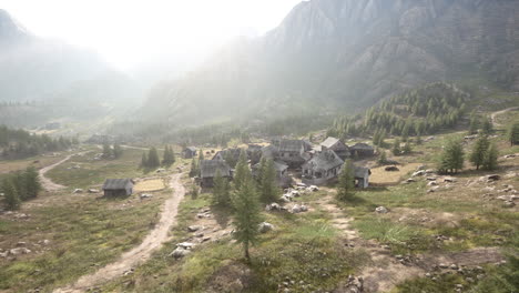 old houses high in the mountains